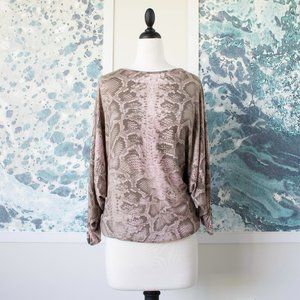 Snakeskin Print Draped Tunic